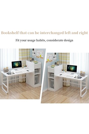 Sheinhome Home computer desk with flexible left-right configuration, ideal for study, office, or desktop use