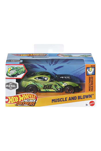 mattel HOT WHEELS METAL CAR WITH PULL BACK MUSCLE AND BLOWN MUSCLE MANIA SCALE 1 TO 43
