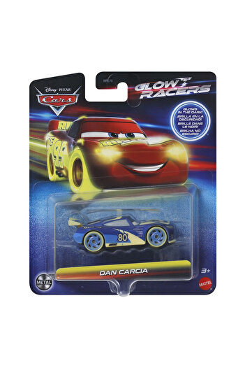 mattel CARS GLOW RACERS METAL CAR DAN CARCIA SCALE 1 TO 55