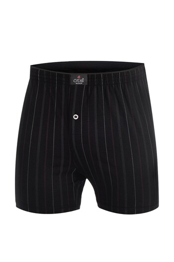 Öts Men's Boxer Shorts Striped, Buttoned (100% Cotton)