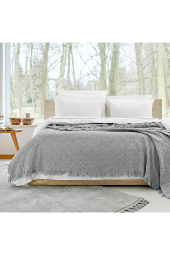 Schafer Home Kylie Bedspread Duvet Cover Set 7 Pieces-Grey