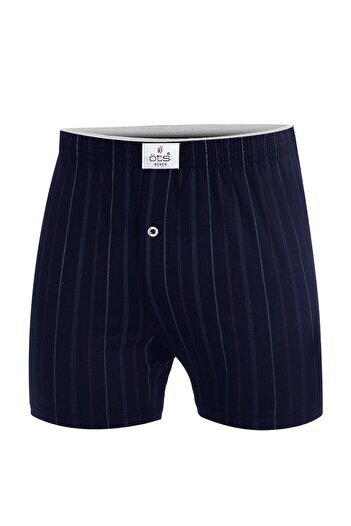 Öts Men's Boxer Shorts Striped, Buttoned (100% Cotton)
