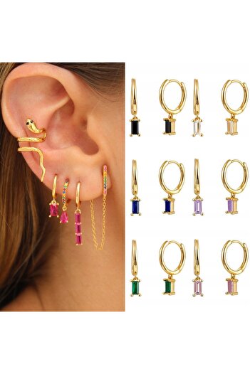 Other FASHIONABLE CLASSIC COPPER EARRINGS K10 GOLD TURQUOISE
