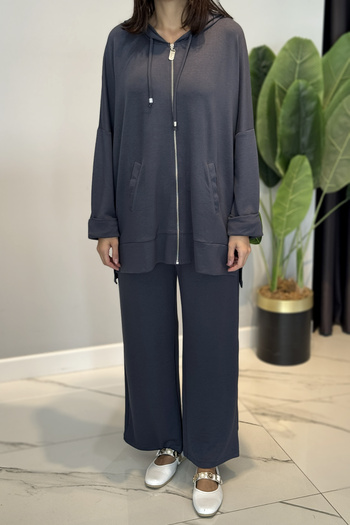 Lale Butik Modal Hooded Basic Set 3111 Smoked