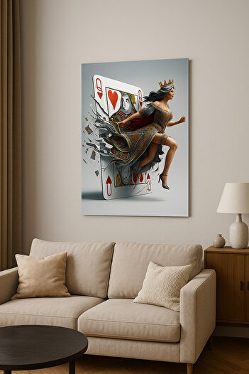 BLT DİZAYN Queen of Cups 3D Artistic Glass Painting – Symbol of Power, Grace, and Freedom