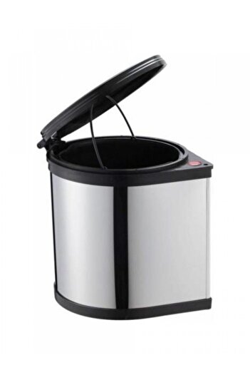 KOÇSAN In-Cabinet Trash Can Stainless Chrome 11 Lt Lid Mounted