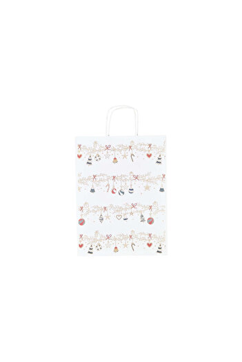 Papette Set of 10 Kraft Paper Bags with Pattern 6 Christmas 24 x 31(H) x 10cm