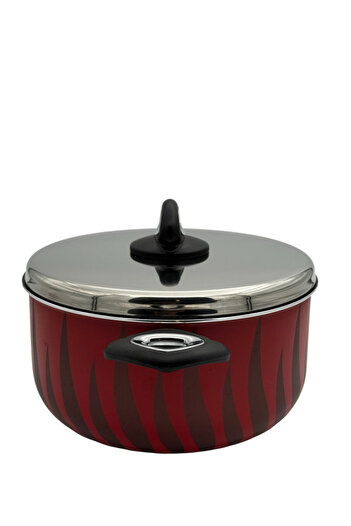 B&D 32CM /11.5L CASSEROLE WITH S/S LID FLAME PRINTING EXTERIOR