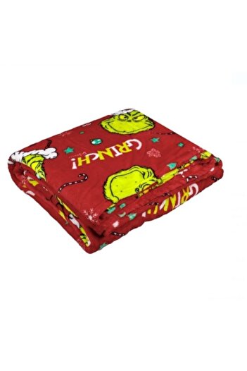 OEMN Velvety decorative Christmas blanket, 200 x 150 cm, soft, Grinch design