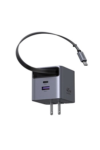 Ugreen X614 Charger with Retractable Cable 45 Watts - Gray (X614-65823)