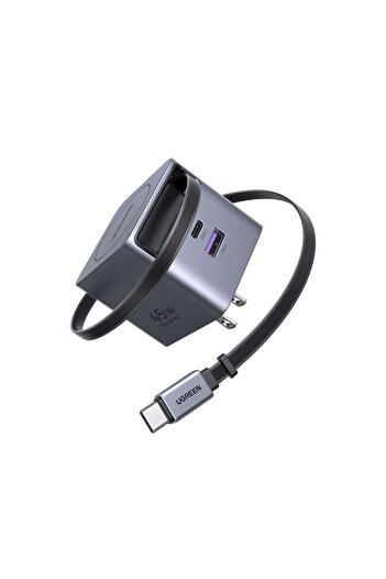 Ugreen X614 Charger with Retractable Cable 45 Watts - Gray (X614-65823)
