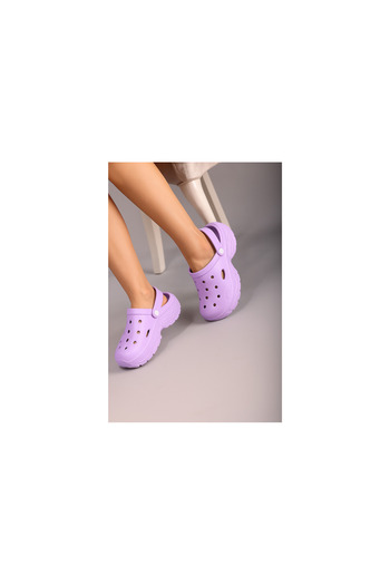 Rivetta Unisex Sandals Slippers Lilac Orthopedic Non-Slip High Sole Daily Hospital Sea Pool Slippers
