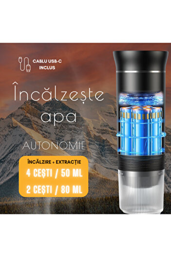 CYUCHELLY Portable Coffee Machine, Nespresso Capsules, DG + Ground Coffee, Water Heating, 20 Bar, 7500mAh Battery
