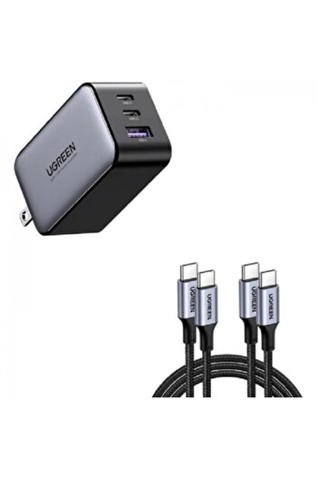 Ugreen Nexode 65W 3-Port 1A-2C PD GaN Fast Charger Gray UG.X553-45225.GY