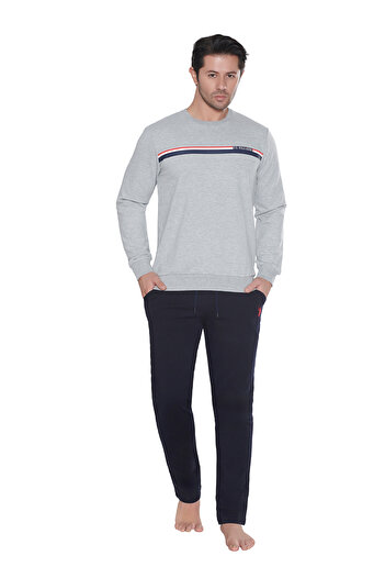 U.S. Polo Assn. Men's Gray Melange Home Wear