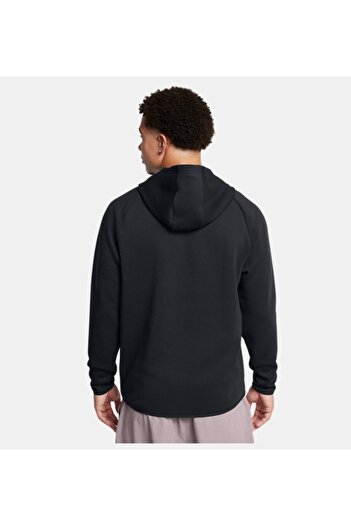 Under Armour Black Men's Hooded Regular Plain Sweatshirt