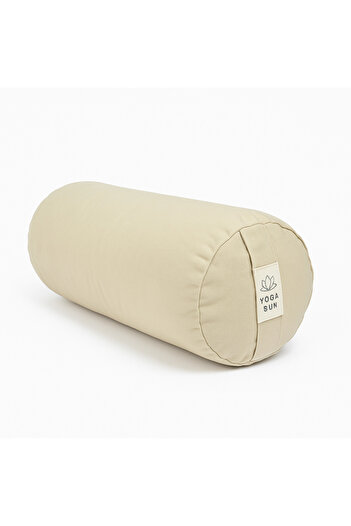 SUNYOGA Zafu Cylinder Long Yoga Meditation Cushion Bolster Cream Color