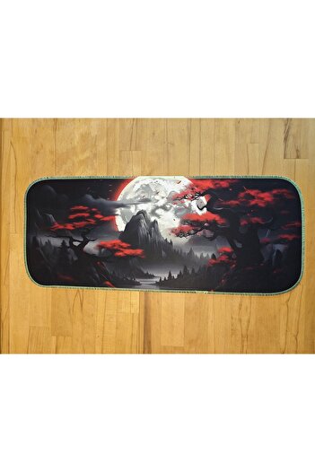 sgeteknoloji SGE TEKNOLOJİ 70X30 CM ФОСФОРНИЙ ШОВ ТЕМНО-ЧЕРВОНИЙ МІСЯЧНИЙ МОТИВ НЕСКОЛЬЗЯЩАЯ ПОДОШВА SPEED ПОВЕРХНЯ ГРАЛЬНИК