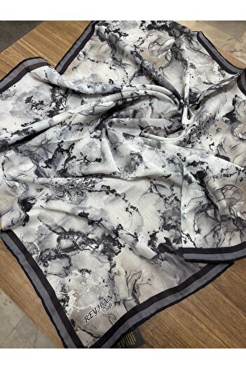 AGORATEKSTİL Women's Cotton Marble Pattern Scarf