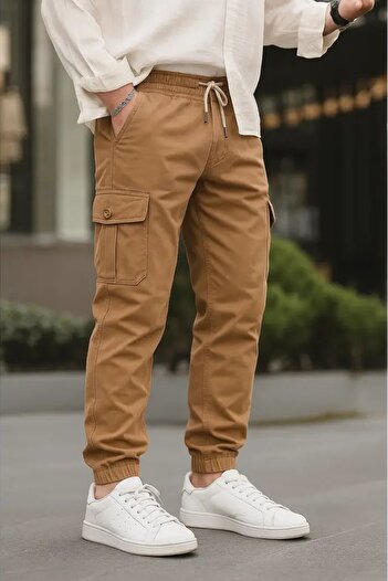 SERAZAT Cargo Pants with Cargo Pockets Cotton Lycra Elastic Leg Cargo Pants