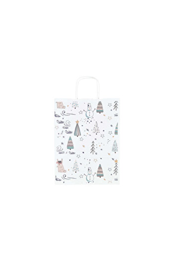 Papette Set of 10 Kraft Paper Bags with Pattern 15 Christmas 24 x 31(H) x 10cm