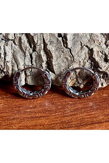 Viking Octopus Design Hoop Earrings 316L Stainless Steel Tarnish-Free Earrings Pair
