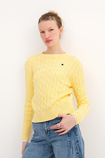 Addax Crew Neck Hair Knitwear Sweater K10306