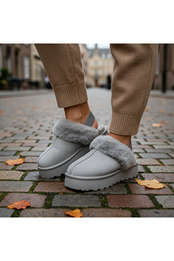 Lush Fashion Women's Fur-lined Suede Loafers Code: VL243 (Y1)
