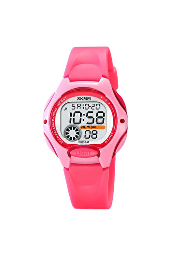 Skmei Children's Watch Led Digital Sport Casual Stopwatch Alarm Pink