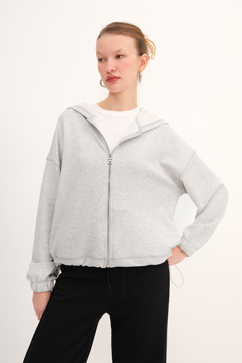 Addax Zippered Hooded Cardigan H12131