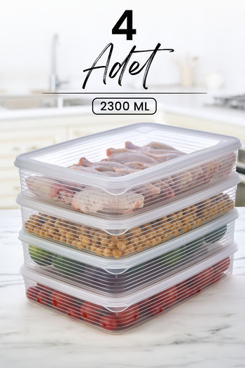 Hope 4 Pieces 2300 ml Refrigerator and Microwave Storage Container - Refrigerator Organizer Storage Box