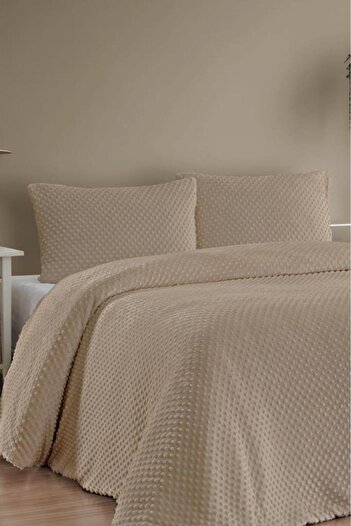 Çeyiz Diyarı Merinos Velora Tomurcuk Double Comforter Set Camel