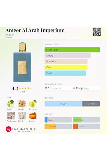 Lattafa perfumes Lattafa Asdaaf Ameer Al Arab Imperium Eau De Parfum 100ml | Unisex Long Lasting Arabic