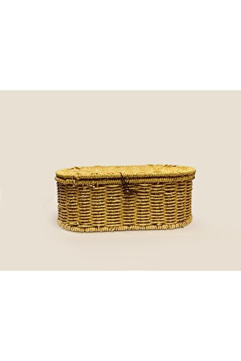 ÇIRPAN EV Synthetic Wicker Basket/Organizer with Oval Lid
