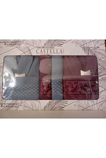 YÜNTEKS Castella 8 Piece 100% Cotton Boxed Dowry Family Bathrobe Set |   Bathrobe Set |   Dowry Set