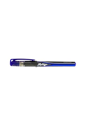 Pensan Pix cu gel, culoare albastră, material plastic cu prindere din cauciuc, vârf 1 mm, set de 12 bucăți