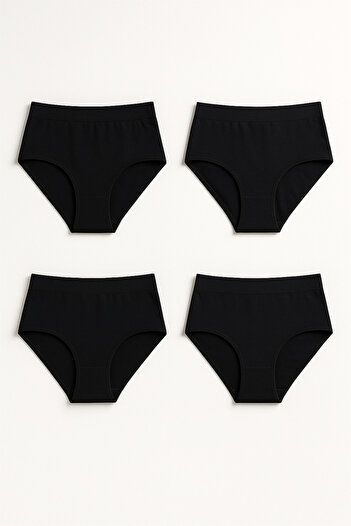BALDOMERO Plus Size Women's High Waist Underwear-Women's High Waist Panties 4-Pack – Everyday Comfortable Cotton