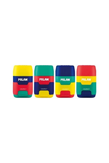 Milan Sharpeners, Color Multicolor, Material Plastic/Metal, Compact with Eraser, 24 pcs/set