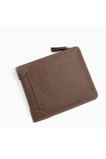 PriStyle Men's Wallet - Premium Synthetic Leather, 12 Card Slots, Coin Pocket (Latte Brown)