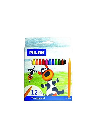 Milan Wax Colored Pencils, Color Multicolor, Material Wax, Hexagonal Body, 12 pcs/set