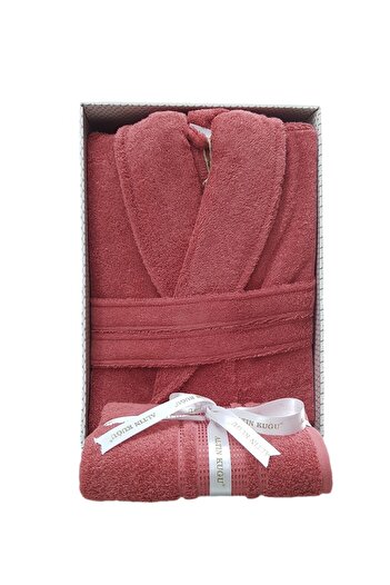 Özdilek Colourist Şalyaka Bathrobe + Head Towel-K. Coral Color