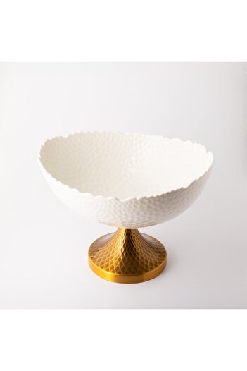 Malooki Round footed porcelain platter