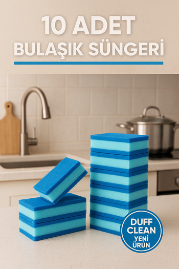 DUFF CLEAN 10 Pcs Blue Power Dishwashing Sponge”