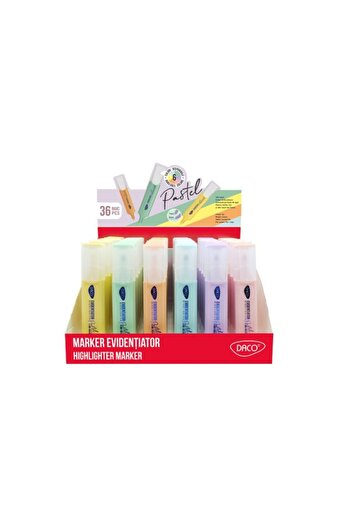 daço Highlighters, Color Multicolor, Material Plastic/Ink, Chisel Tip 2.5 mm, 36 pcs/set
