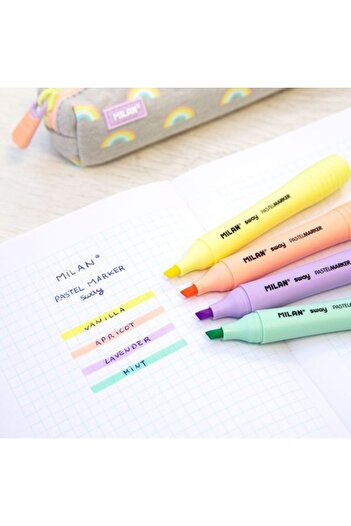Milan Highlighters, Color Pastel Green, Material Plastic/Ink, Tip 2-4 mm, 4 pcs/set