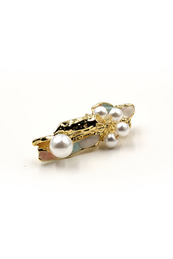Sose Moda Elegant Pearl Gold Earrings - Classic and Stylish Design