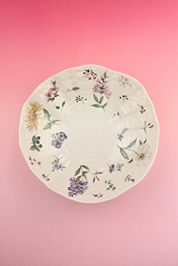 Bursa Porselen Dekor Spring Flowers Large Size Porcelain Salad Bowl