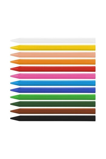 Milan Wax Colored Pencils, Multicolor, Hexagonal, Includes Sharpener and Eraser, 12 pcs/set
