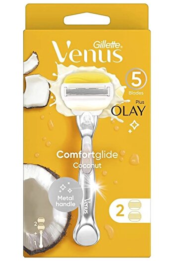 Gillette Comfortglide Olay Women's Shaver + 2 Spare Razor Blades