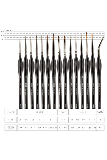 daço Paint Brushes, Color Multicolor, Material Synthetic, Fine Detail, 14+1 pcs/set